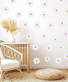 36 calcomanías de pared de margaritas blancas, calcomanías de pared de flores - VIRTUAL MUEBLES