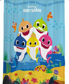 Cortina de ducha de tela decorativa para baño, 72 x 72 pulgadas, Baby Shark - VIRTUAL MUEBLES