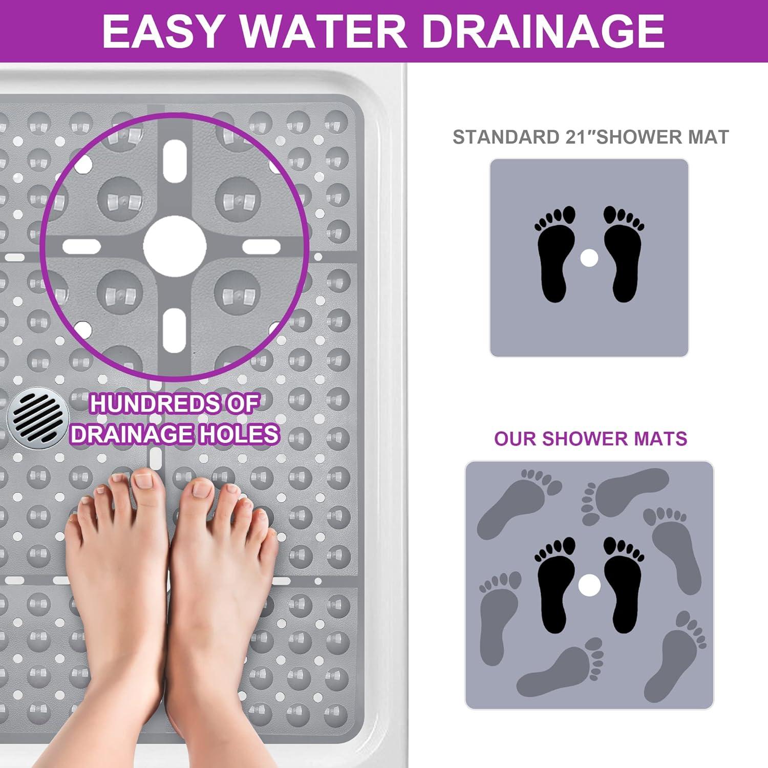 Reetual Tapetes de ducha XL antideslizantes para duchas, tapete de baño de 27 x - VIRTUAL MUEBLES