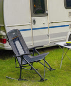 Portal Silla mecedora plegable de gran tamaño para camping, respaldo alto,