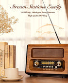 J-199 Retro Vintage Radio Bluetooth, altavoz transparente AM FM SW, compatible