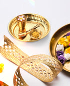 Juego de accesorios de latón Pooja Thali para Indian Pital para Janamasthmi