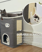 Casa para gatos de 2 pisos para cama de gatos de interior, camas y muebles