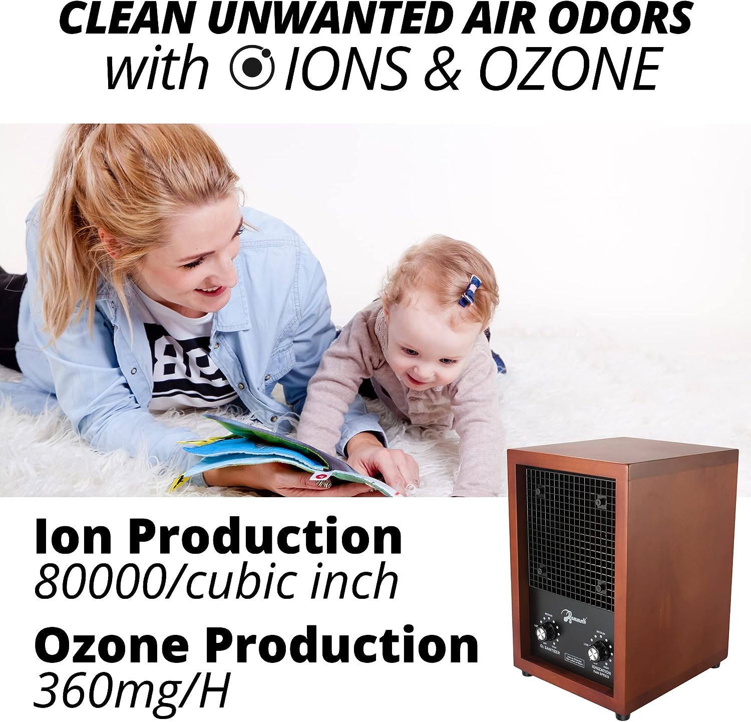 Ion de madera de cerezo y generador de ion de ozono esterilizador