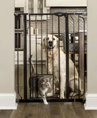 Puerta extra alta para mascotas con puerta pequeña para mascotas, incluye kit