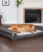 Cama ortopédica para perros grandes hasta 95 lbs lujoso sofá de pelo sintético