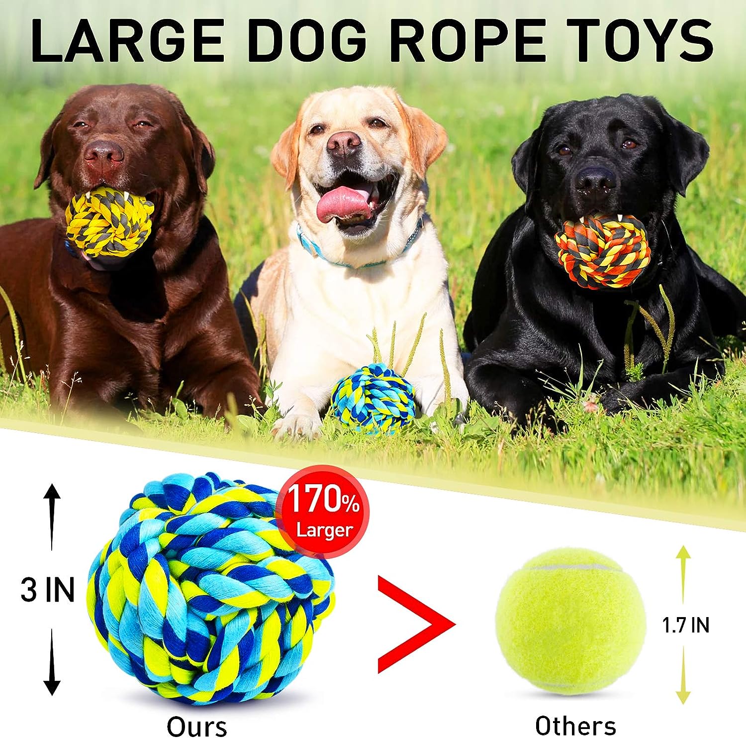 Juguetes masticables para perros XL para masticadores agresivos bolas para