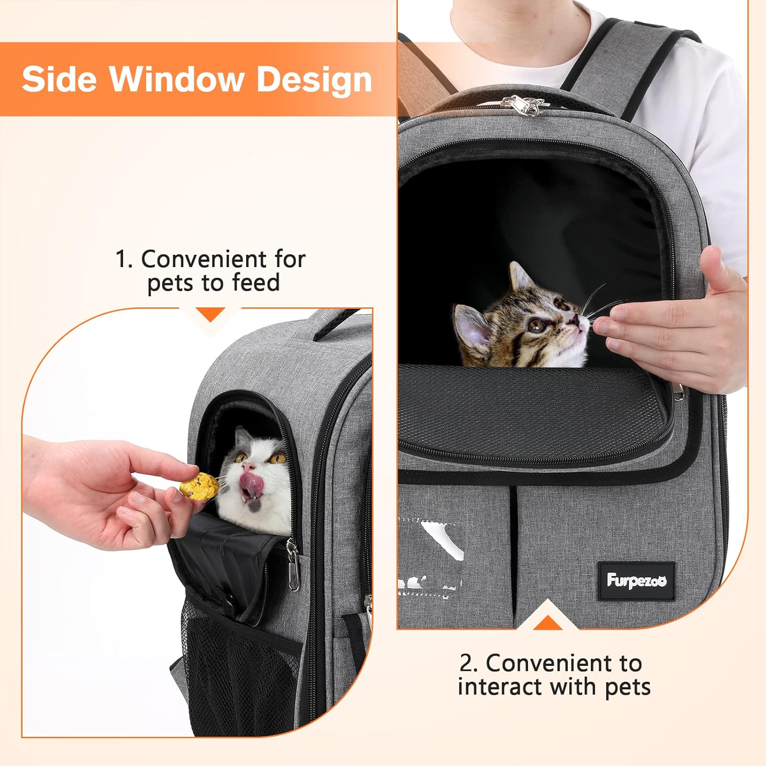 Mochila transportadora para gatos, mochila para mascotas con malla transpirable