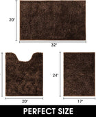 Juego de alfombras de baño marrones, 3 piezas, alfombras y tapetes de felpilla - VIRTUAL MUEBLES