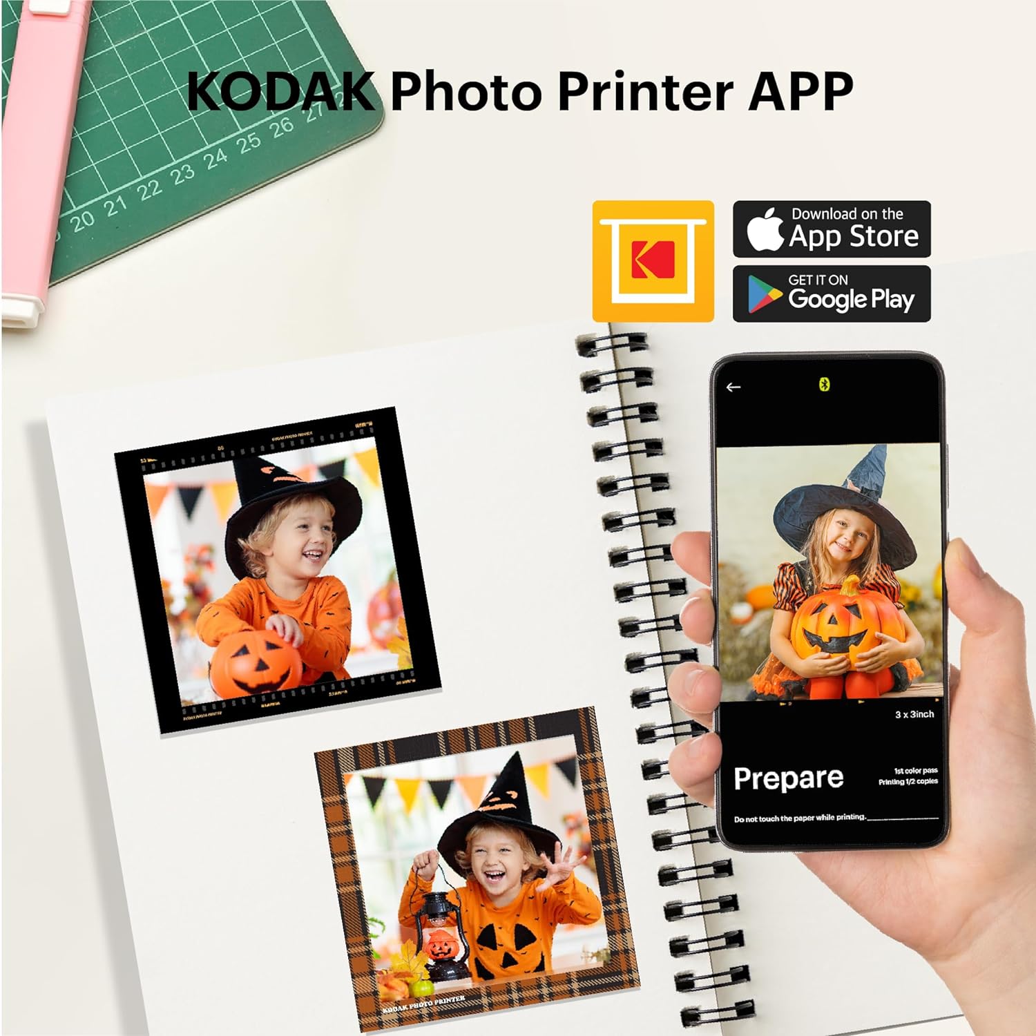 Impresora portátil Kodak Mini 3 Square Retro - Impresora  instantánea de fotos en redes sociales - Aplicación de primera compatible  con iOS y Android - Conexión inalámbrica - Foto real de