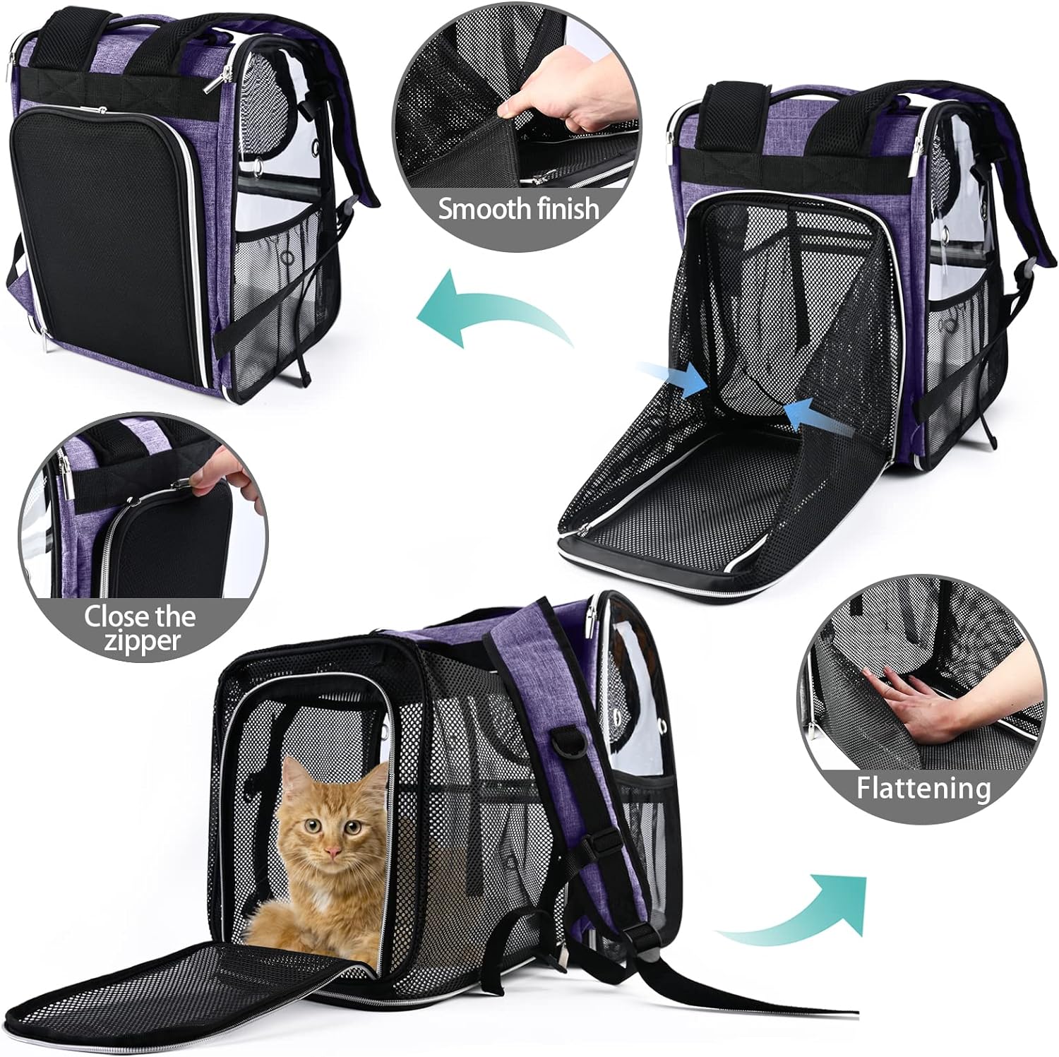Mochila expandible para transportar mascotas, mochila de burbujas para gatos