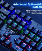 Teclado mecánico para juegos, RGB de 104 teclas ultra delgado arco iris