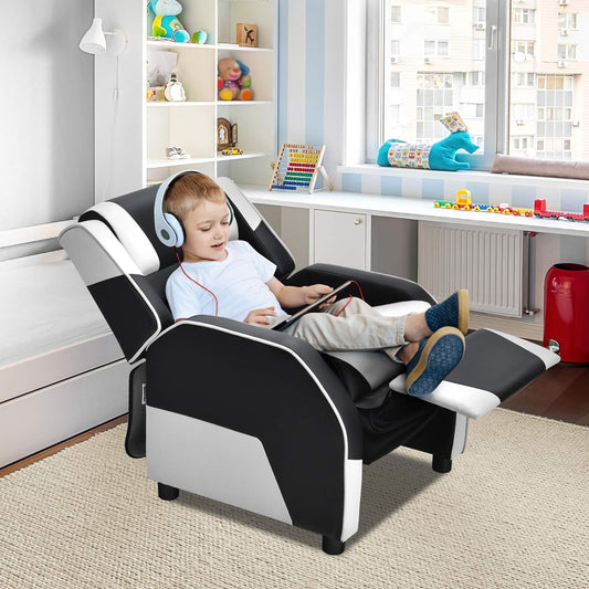 Silla reclinable para niños, silla reclinable para juegos con reposapiés,