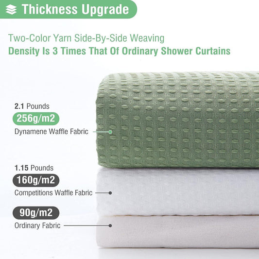 Cortina de ducha verde salvia cortinas de ducha de tela gruesa con textura de - VIRTUAL MUEBLES