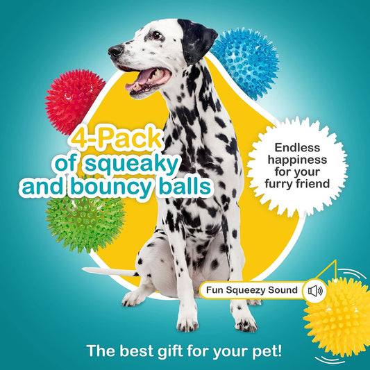 Pelotas para perros de 3.5 pulgadas (paquete de 4) juguetes chirriantes para