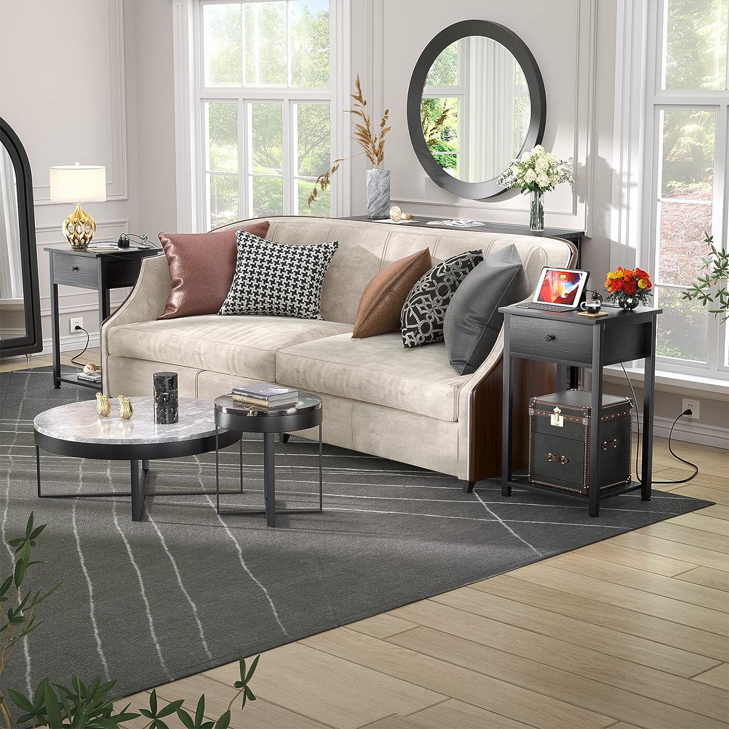 Mesa auxiliar negra para sofá - Comprar
