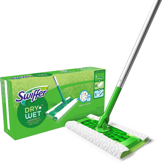 Swiffer Sweeper 2-en-1, limpiador de piso de superficie múltiple seco y húmedo,