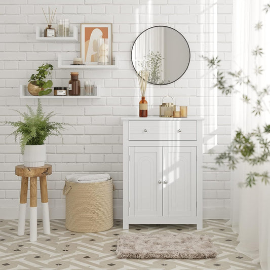 Cajón de baño y estante ajustable, armario de cocina, armario de madera para