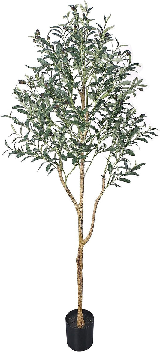 Árbol de olivo artificial alto falso en maceta con maceta, grandes ramas de - VIRTUAL MUEBLES