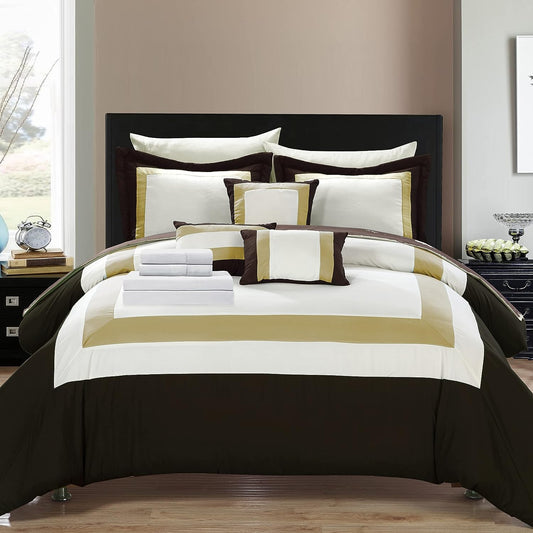 CS1466-AN Duke Juego de ropa de cama de bloques de color de 10 piezas, tamaño
