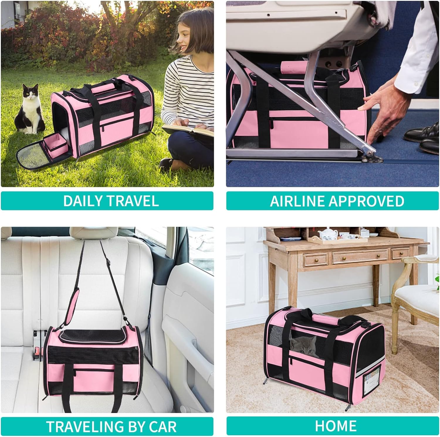 Transportador de gatos para perros aprobado por aerolíneas para perros
