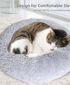 Cama para gatos de interior, cama relajante de felpa suave y relajante de 20
