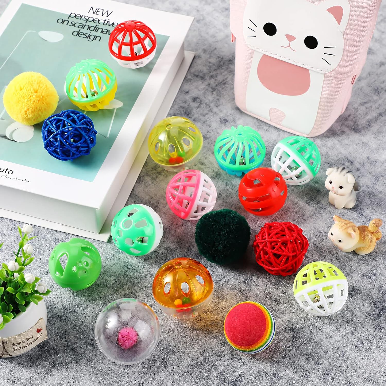 100 piezas de juguetes para gatos, bolas de plástico a granel, bolas pequeñas