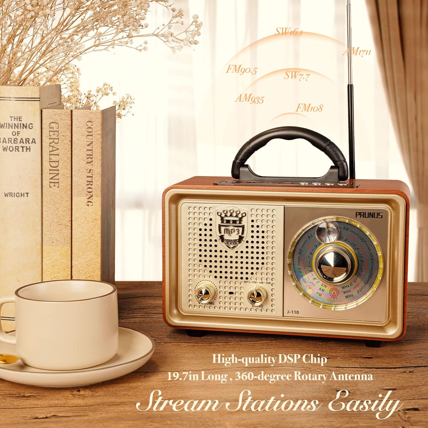 PRUNUS Radio portátil retro AM FM transistor de radio de onda corta  funciona con pilas, radio vintage con altavoz Bluetooth, fuentes de  alimentación