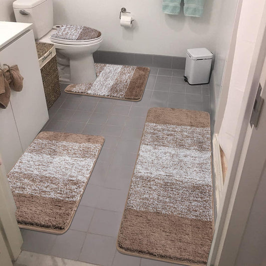 Juego de alfombras de baño de 4 piezas con tapa de inodoro alfombras de baño - VIRTUAL MUEBLES