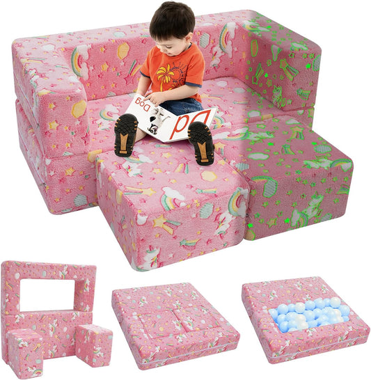 MeMoreCool Sofá modular para niños, sofá plegable para sala de juegos, silla
