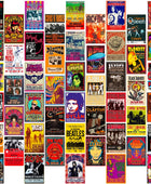 60 pósteres vintage de banda de rock para estética de habitación, sala de