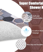 Tapete de ducha antideslizante, suave y cómodo con agujeros de drenaje, tapete - VIRTUAL MUEBLES