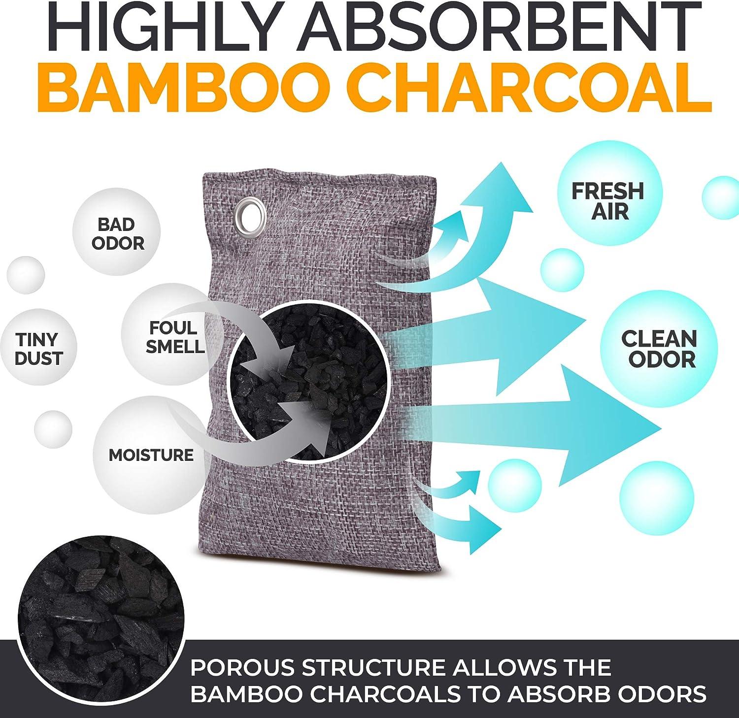 Nature Fresh Bolsas purificadoras de aire de carbón de bambú de 10 x 3.53 oz - VIRTUAL MUEBLES