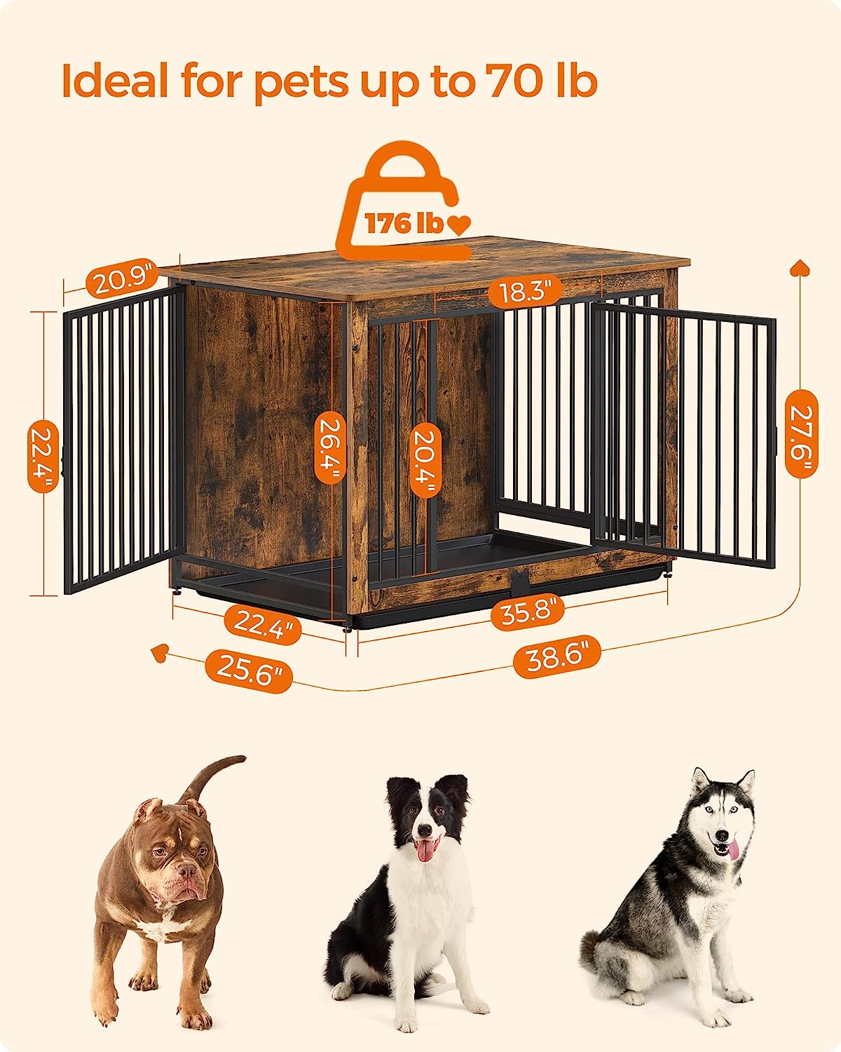 Muebles de jaula para perros, mesa auxiliar, perrera moderna para perros
