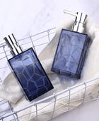Paquete de 2 dispensadores de jabón azul transparente a prueba de óxido,