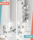 Zenna Home 2159NN Barra de tensión con estantes para ducha, de níquel satinado - VIRTUAL MUEBLES