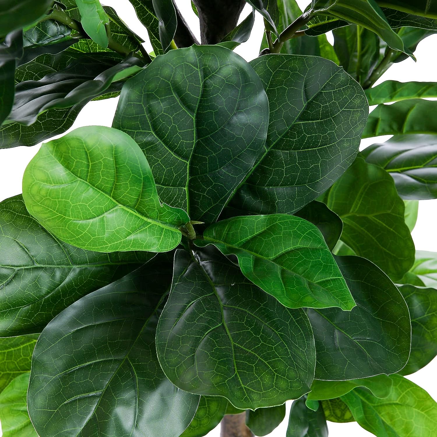 Árbol artificial de higuera de hoja de violín, planta sintética en maceta  de 50 pulgadas con hojas de tacto natural para decoración de oficina o