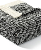Manta de color negro jaspeado para sofá, manta reversible, cálida y acogedora
