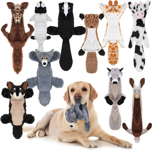 10 juguetes chirriantes para perros, sin relleno, juguetes arrugados para