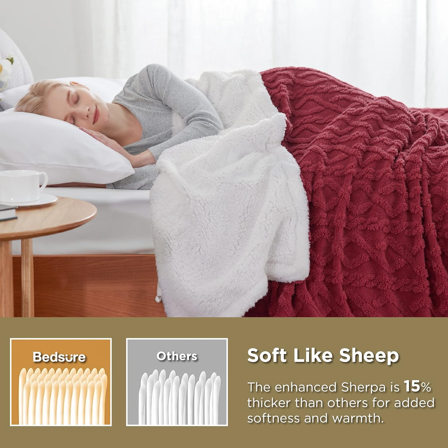 Bedsure Manta Sherpa para sofá – Manta mullida suave y acogedora para la  cama, manta de forro polar gruesa y cálida para invierno, manta de otoño  rosa