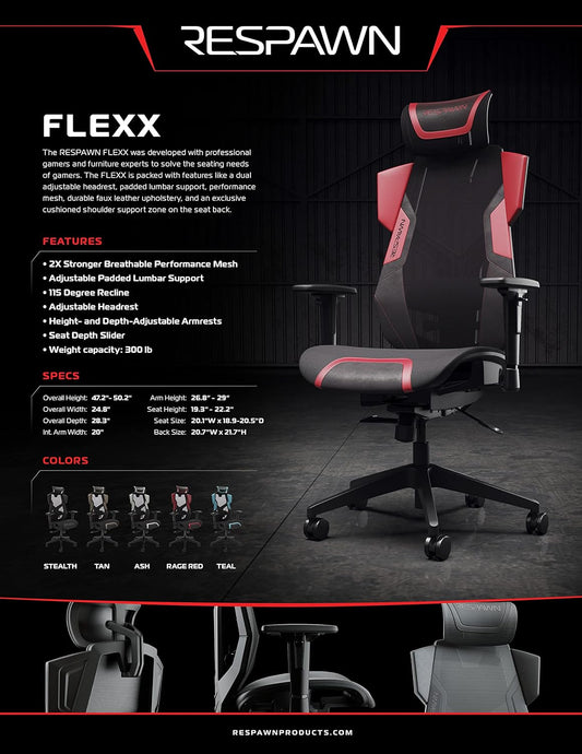 FLEXX Silla ergonómica de malla con respaldo alto para computadora silla de