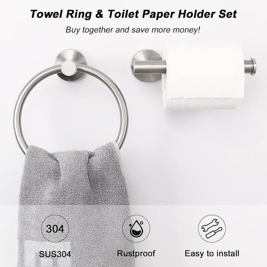 2 piezas de accesorios de baño, anillo de toalla y soporte para papel - VIRTUAL MUEBLES