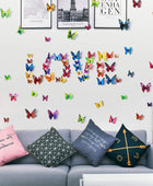 72 calcomanías de pared de mariposas 3D extraíbles en 6 colores, mariposas