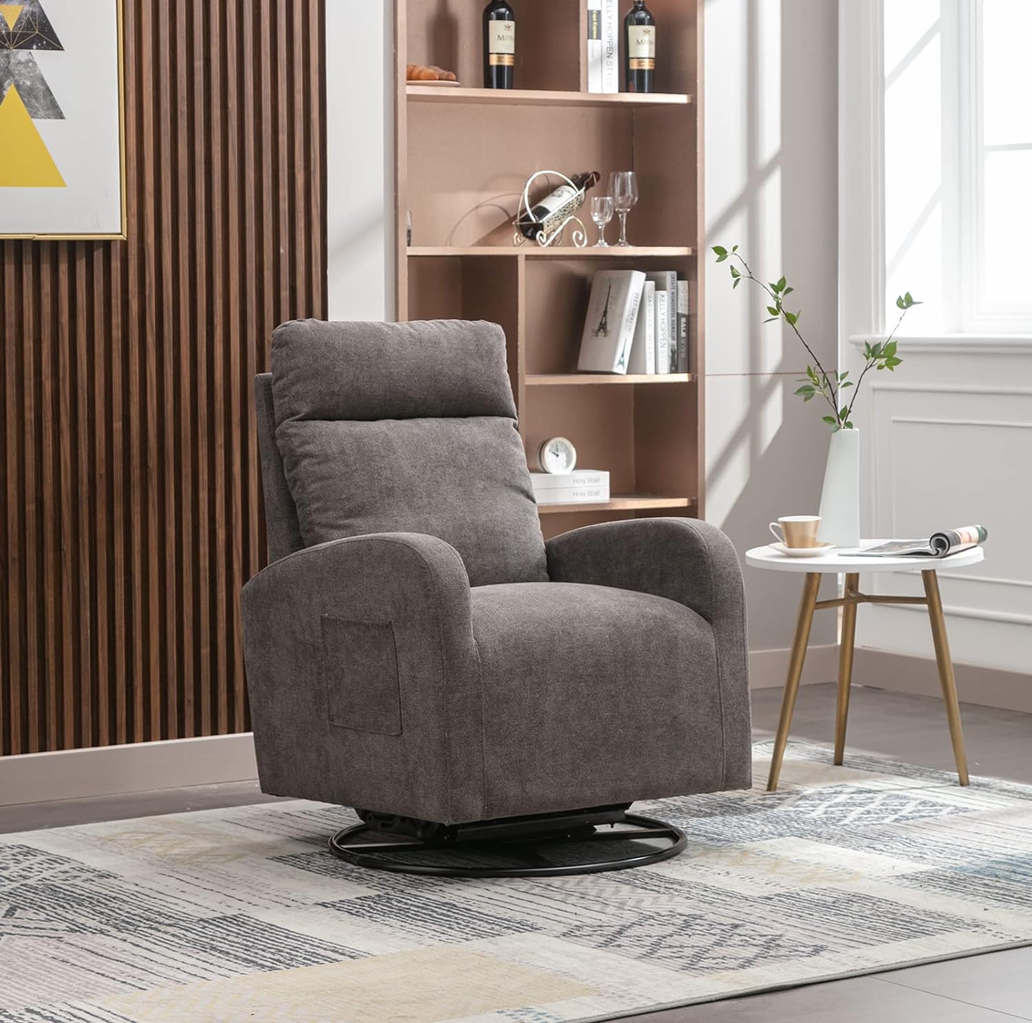 Mecedora moderna, cómoda silla con respaldo alto y reposabrazos, silla -  VIRTUAL MUEBLES