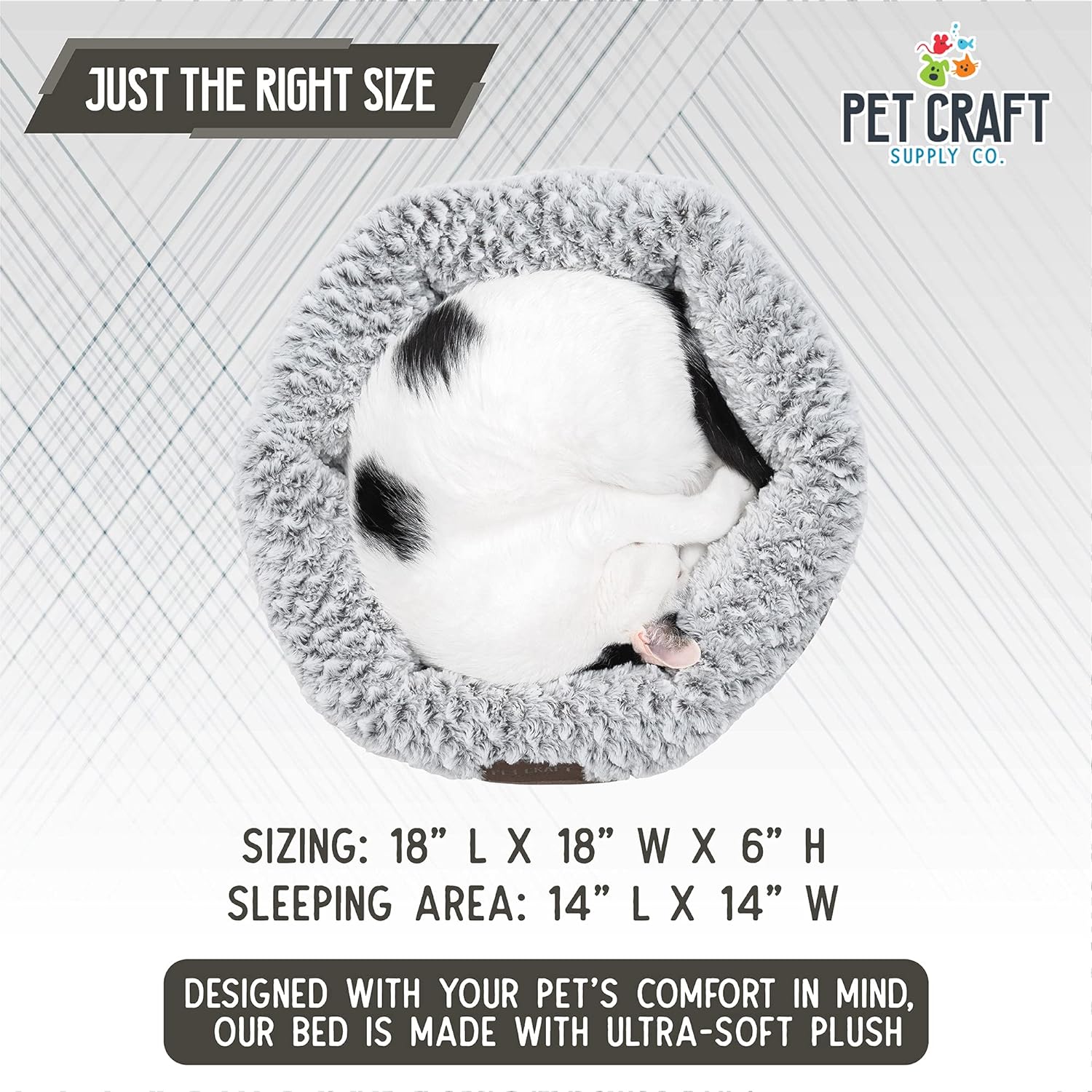 Pet Craft Supply SOHO Máquina redonda de espuma de memoria lavable, cómoda,