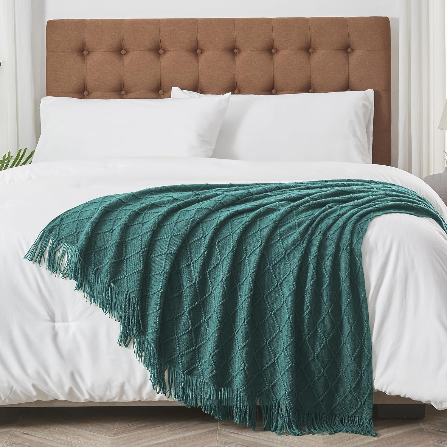 inhand Mantas de punto para sofá y cama, manta de punto suave y acogedora  con borlas, mantas decorativas ligeras y mantas decorativas, manta tejida