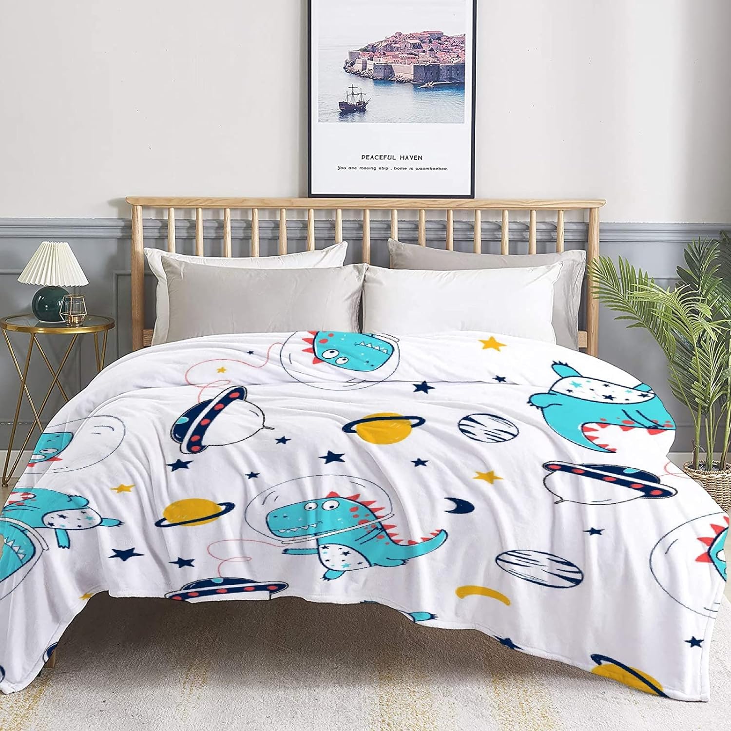 Astronaut Manta de forro polar para sofá y cama (80.1 x 59.9in), diseño de