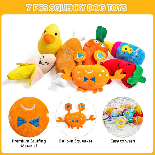 Juguetes chirriantes para perros pequeños y medianos 18 unidades de juguetes de