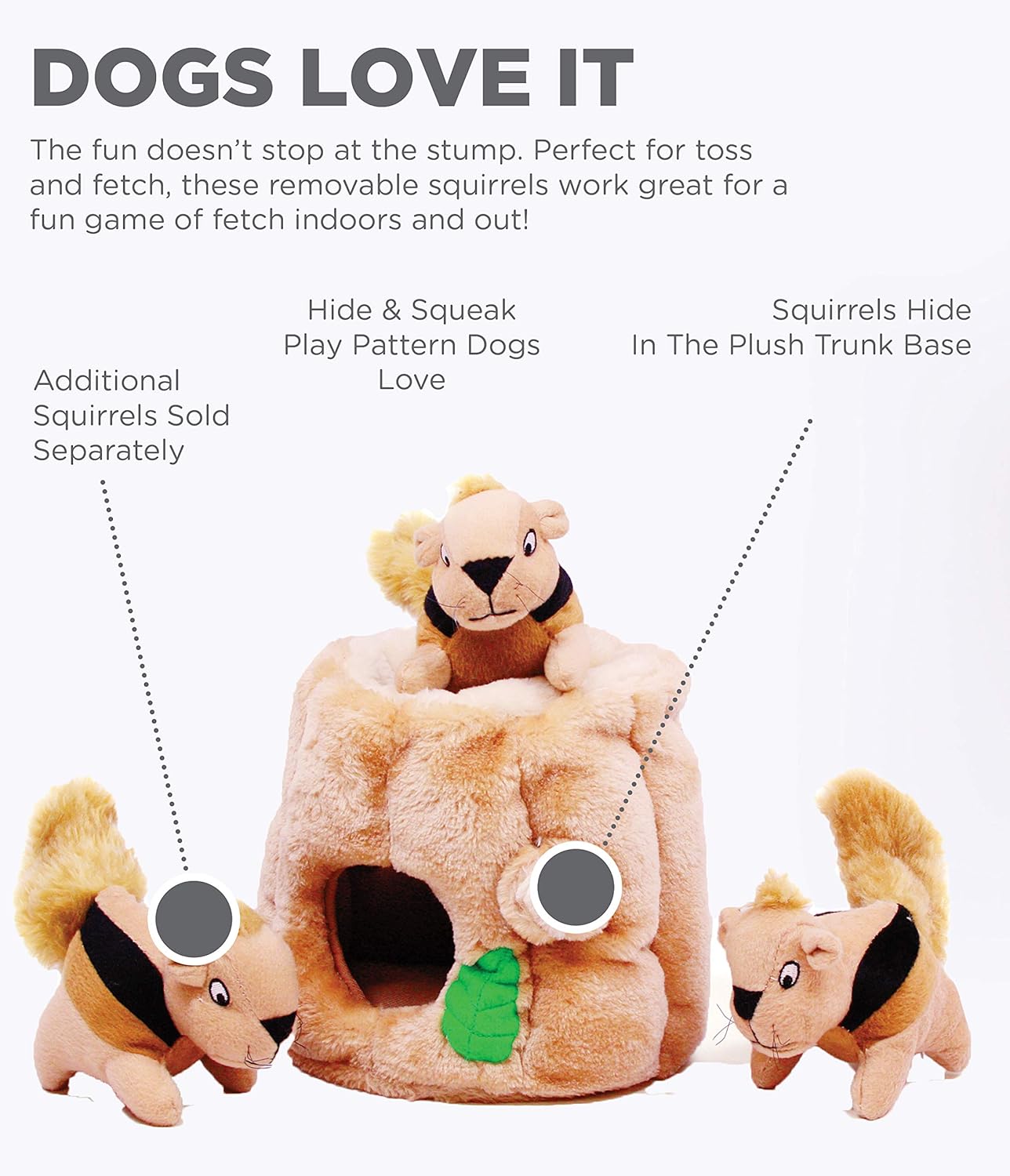 Hide A Squirrel Rompecabezas de peluche para perro, talla XL