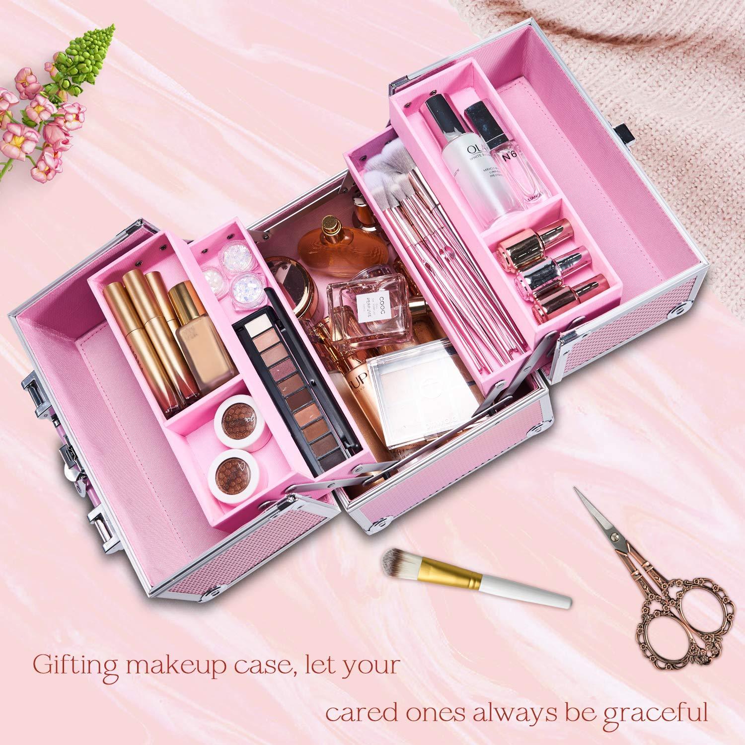 Frenessa Makeup Box Estuche de tren de maquillaje Caja